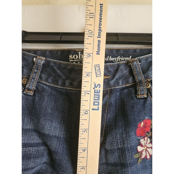 Soho Boyfriend Jeans Women's 2 (29x27) Relaxed Embroidered New York & Company - Picture 5 of 10